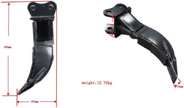 TYPHON Attachments Ripper: Attachment for Mini Excavators Machine Machinery Ripper Teeth Tooth Cut Down Trees - Image 2