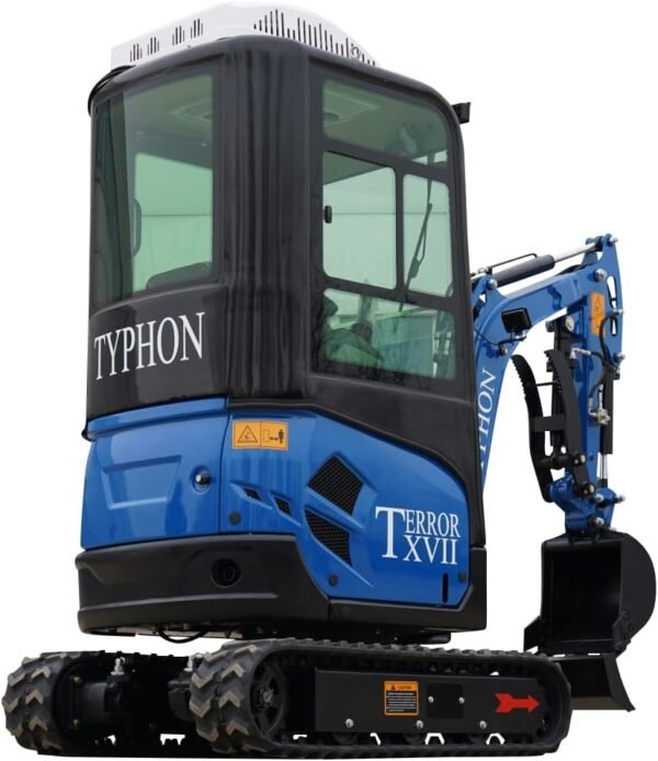 4,000 lb TYPHON TERROR XVII Mini Excavator Rubber Track with AC Heater Cabin and Kubota D902 Diesel Engine USA - Image 4