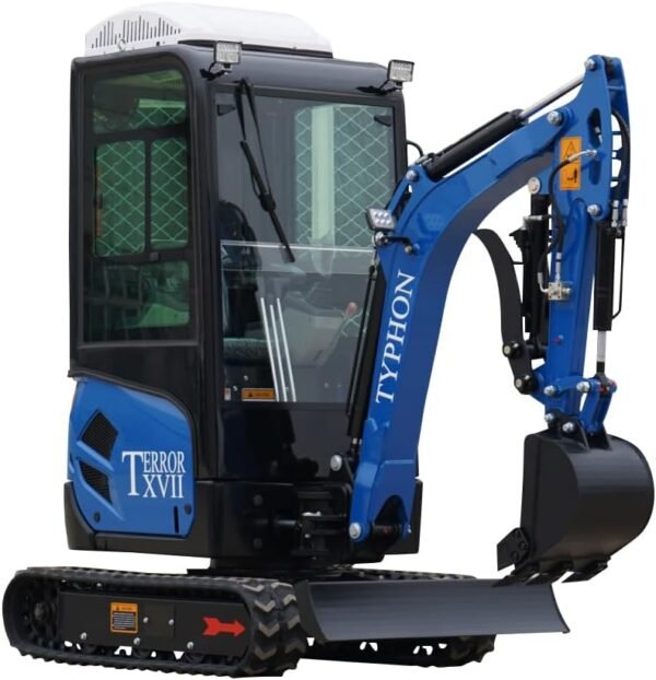 4,000 lb TYPHON TERROR XVII Mini Excavator Rubber Track with AC Heater Cabin and Kubota D902 Diesel Engine USA - Image 3