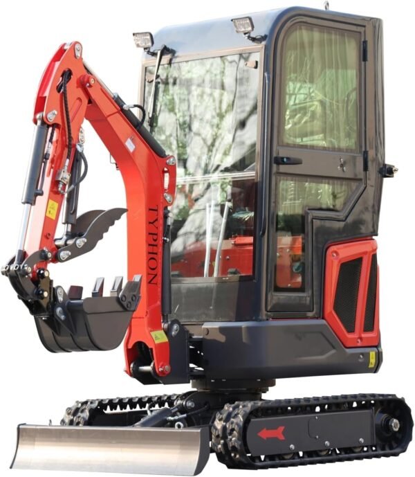 TYPHON 18 Flex 4,000 lbs Mini Crawler Excavator for Garden, Farm, Park, Road Micro Digger Ideal for Digging, Drilling, Bull-Dozing with 10 Different attachments