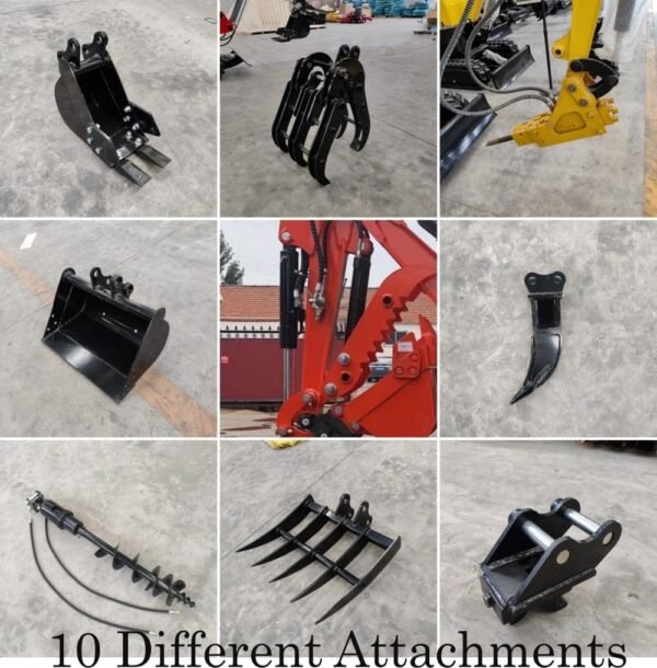 TYPHON 18 Flex 4,000 lbs Mini Crawler Excavator for Garden, Farm, Park, Road Micro Digger Ideal for Digging, Drilling, Bull-Dozing with 10 Different attachments - Image 2