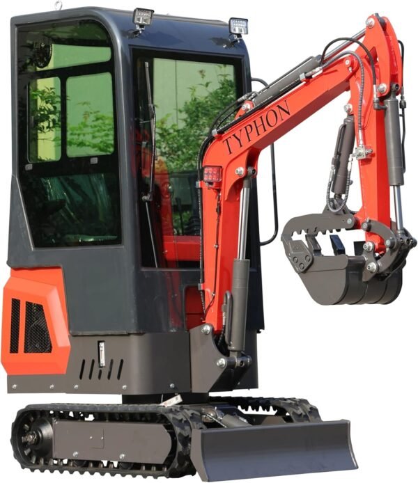 TYPHON Terror ONE Mini Excavator – 1.1 Ton Trench Digger with Cabin, Hydraulic Thumb Clip, Hydraulic Oil Cooler, 13.5hp B&S Engine USA - Image 4
