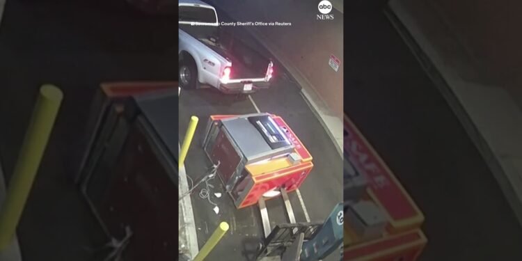 California thieves knock over ATM with forklift | ABC Information