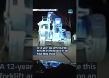 Boy takes police on an hour-long chase in stolen forklift #itvnews #information #crime #michigan #u.s.a.