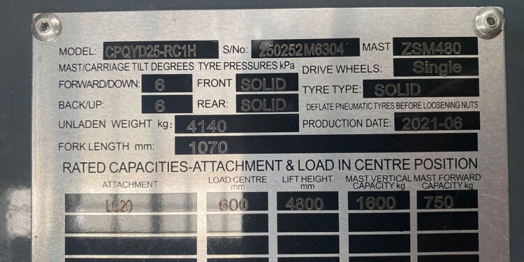Working out and How one can Learn the Forklift Load Plate
