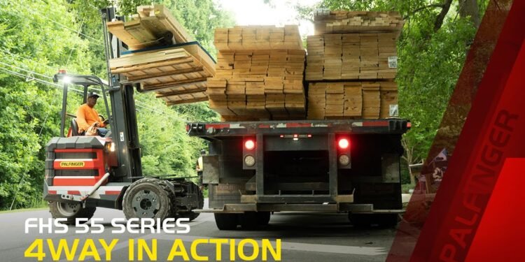 PALFINGER FHS 55 Truck-Fixed Forklift: 4Way in Motion