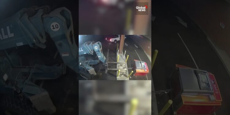 Cash heist fail: Suspects knock over ATM with forklift in tried theft