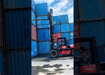 Forklift Dealing with Two Packing containers at As soon as