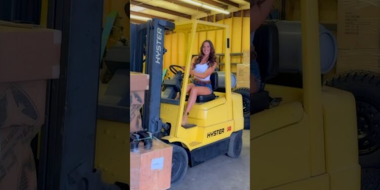 Were given a brand new task – forklift operator, how am I doing? #forkliftoperator #forklift #workshop