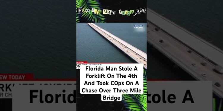 Florida Guy Stole A Forklift On The 4th And Took C0ps On A Chase Over 3 Mile Bridge