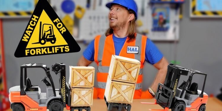 Forklift Toy in Workshop | Handyman Hal performs and learns a couple of Forklift