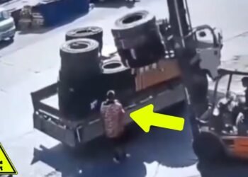 ACCIDENT – FORKLIFT DROPS A STACK OF TIRES