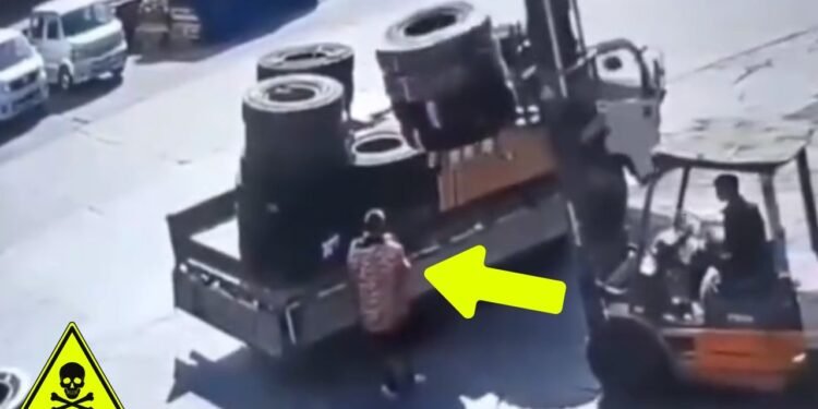 ACCIDENT – FORKLIFT DROPS A STACK OF TIRES
