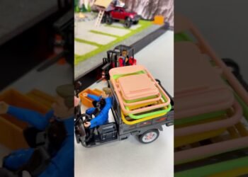 Pleasing Asmr with Tricycle Shipment Truck and Forklift Toy Set Unboxing & Evaluation #automotive