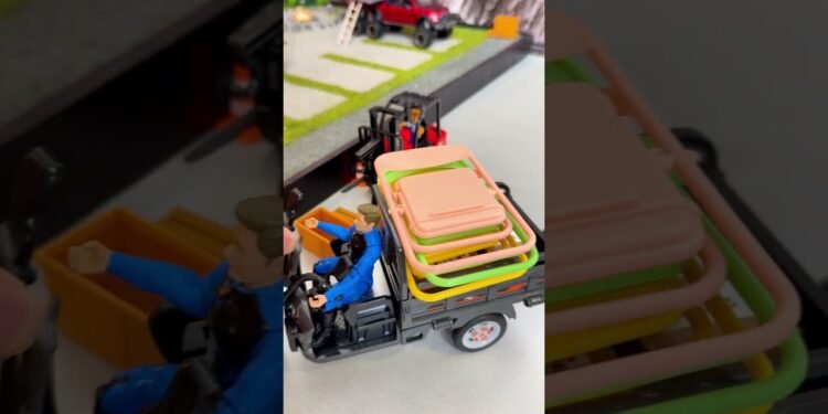 Pleasing Asmr with Tricycle Shipment Truck and Forklift Toy Set Unboxing & Evaluation #automotive