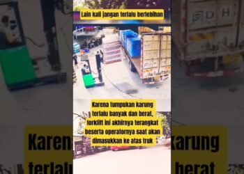 Barang Terlalu Berat, Operator dan Forklift ini Terangkat #berbagiinfo #beritaviral #brief