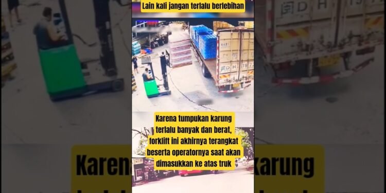 Barang Terlalu Berat, Operator dan Forklift ini Terangkat #berbagiinfo #beritaviral #brief