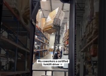Is that this DISASTER the FORKLIFT Operators Fault? #forklift #warehouse #worklife