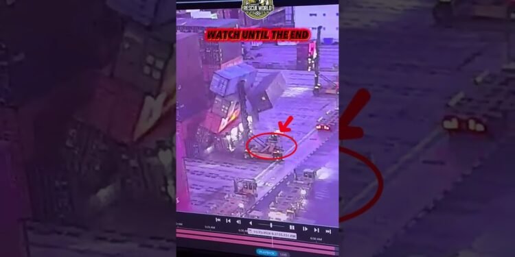 Forklift Operator Survives After Container Falls on His Car #fails #twist of fate #information #fyp