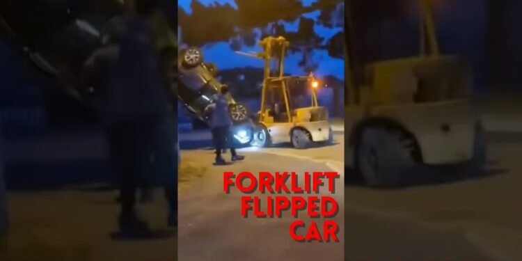 UK Forklift NEWS: A Forklift Flipped A Automotive | Forklift Crash