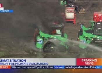 Electrical forklift hearth forces evacuations in Northridge