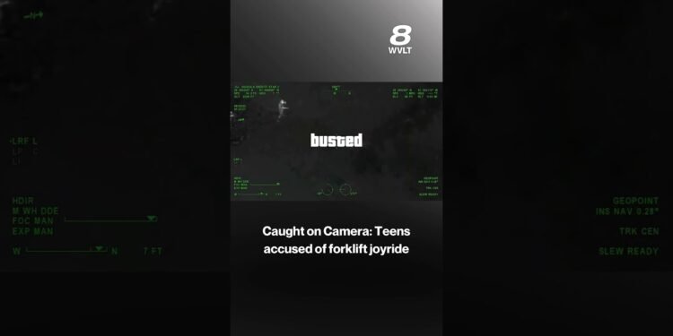 Stuck on Digital camera: Teenagers accused of forklift joyride