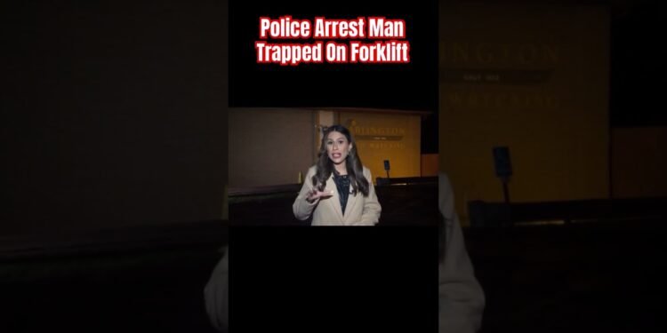Police Arrest Guy Trapped On Forklift #police #police officers #fyp #ohio