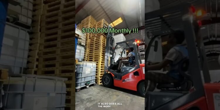 A Day within the lifetime of a Forklift Operator making $100,000+🔥🇯🇲 #forklift #pov #jamaica #dailyvlog