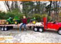 Farm supply with children trip on semi truck and trailer, tractor, forklift. Tutorial | Child Staff