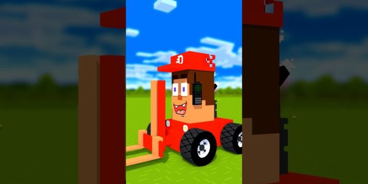 Steve-Forklift and Alex-Loader Supply Carrier – Minecraft animation #minecraft #shorts