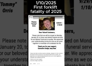 First forklift fatality of 2025