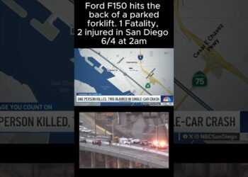 Truck hits parked forklift in San Diego 6/4/25