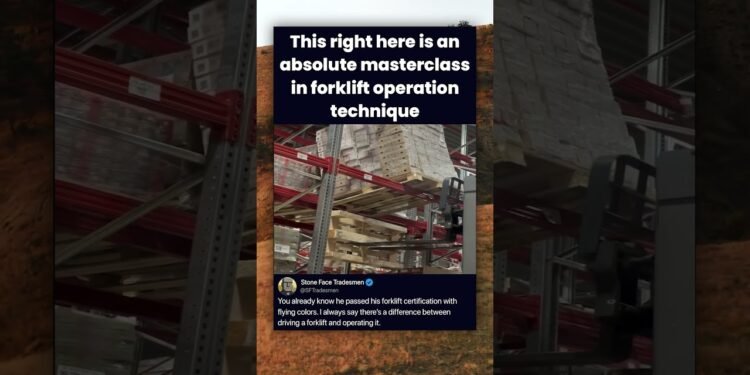 This proper here’s an absolute masterclass in forklift operation methodology
