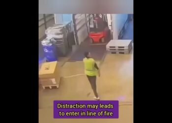 Forklift line of fireplace incident