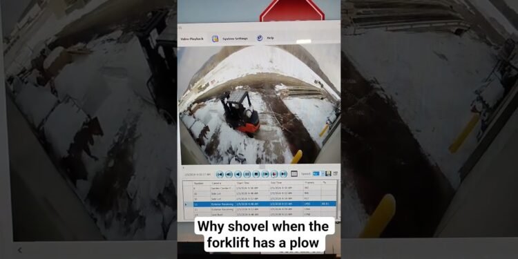 forklift snow elimination #forklift #humorous #snowplow
