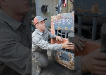 Changing Muffler on a Toyota Forklift and Reattaching Counterweight