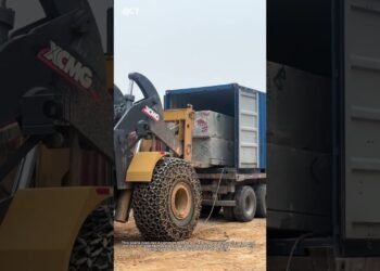 Forklift Unloads Massive Stone Easily 🌾🦀↓ #lifehack