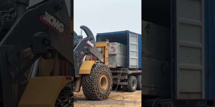 Forklift Unloads Massive Stone Easily 🌾🦀↓ #lifehack