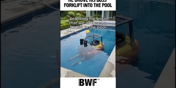 He Drove His Boss’s Forklift Into the Pool 😱 | Forklift Fail Long past Mistaken