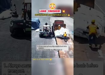 MASSIVE FORKLIFT FAIL! 😱💥 Risky Load Crash! #shorts #forklift