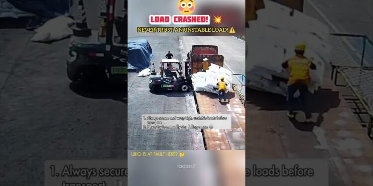 MASSIVE FORKLIFT FAIL! 😱💥 Risky Load Crash! #shorts #forklift