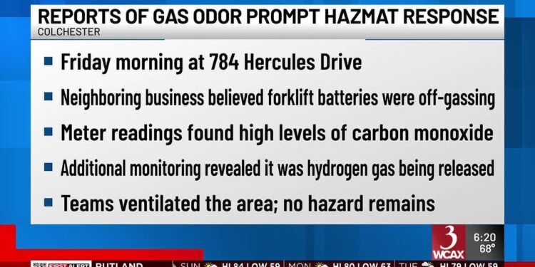 Colchester hazmat reaction caused by means of hydrogen fuel