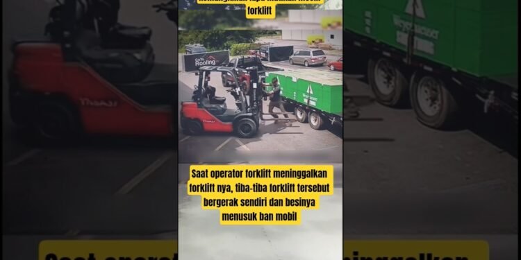 Lupa Matikan Mesin, Forklift Bergerak Sendiri #berbagiinfo #beritaviral #brief