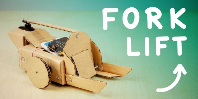 Forklift Robotic Constructed With Cardboard And BBC Micro:Bit DIY